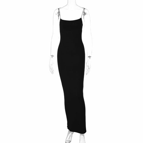 Sexy Spaghetti Strap Bodycon Maxi Dress