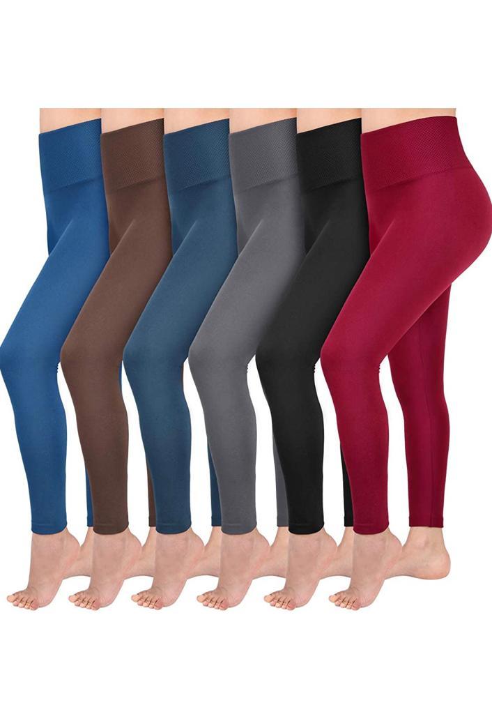 2 Pack Women’s Fleece Lined Leggings High Waist Stretchy warm