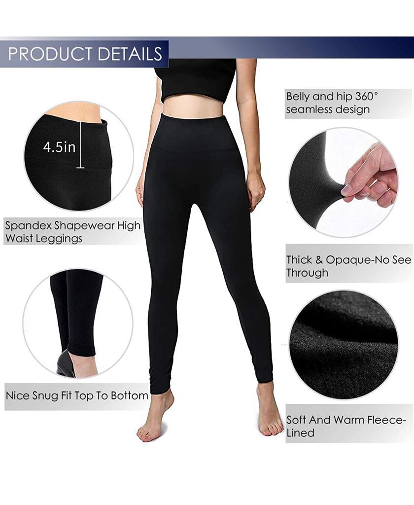 2 Pack Women’s Fleece Lined Leggings High Waist Stretchy warm