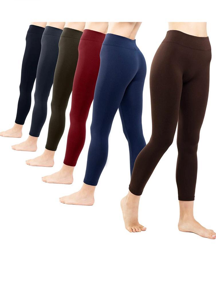 2 Pack Women’s Fleece Lined Leggings High Waist Stretchy warm