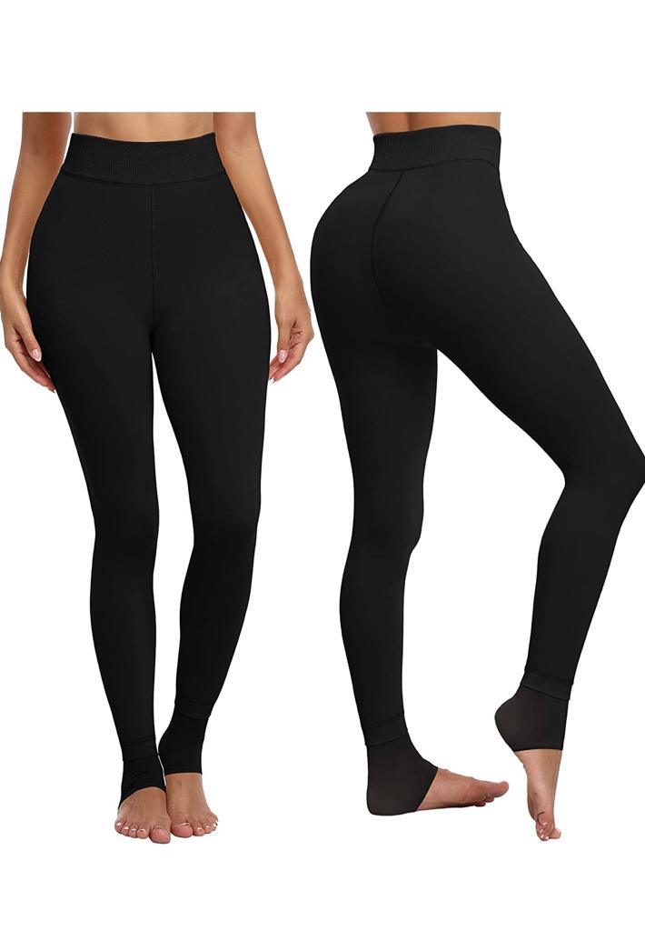 2 Pack Women’s Fleece Lined Leggings High Waist Stretchy warm