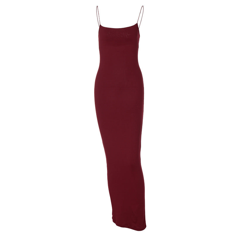  Sexy Spaghetti Strap Bodycon Maxi Dress